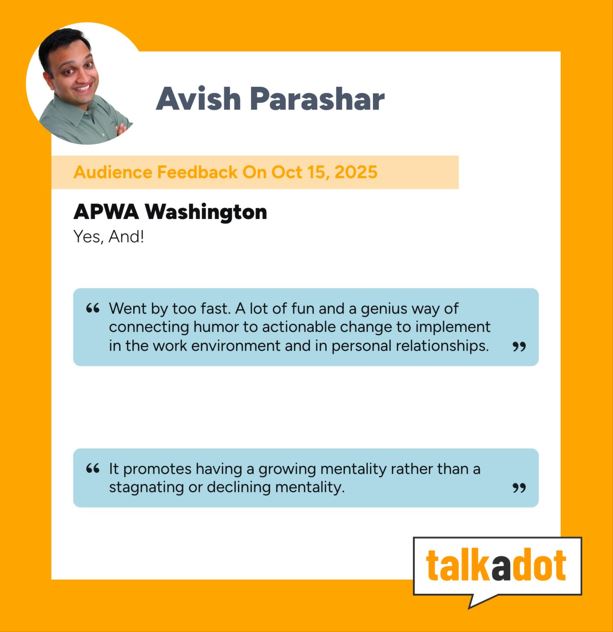 Screenshot of Talkadot Feedback from the APWA Washington conference